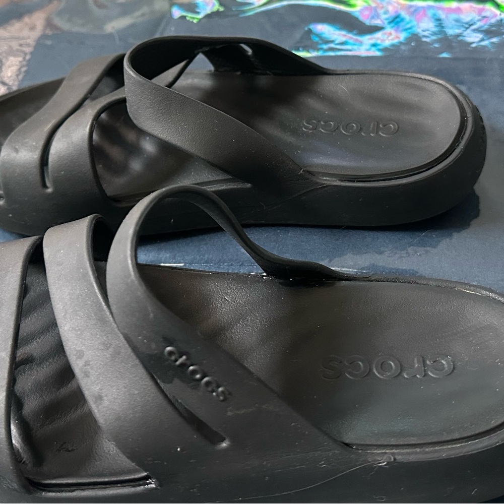 Crocs Women's Black Slide Sandals - Picture 3 of 7